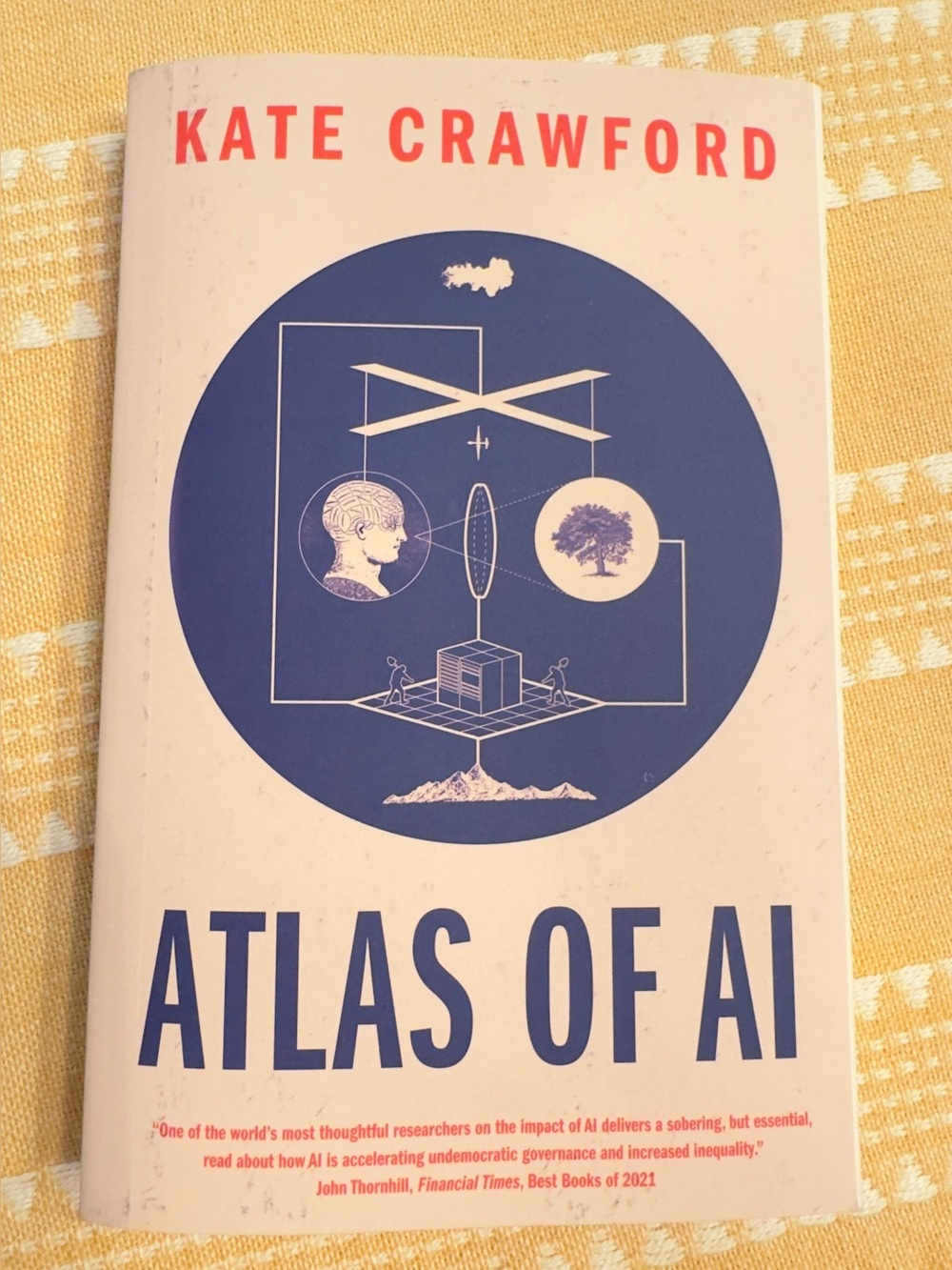 Atlas of AI by - White and Blue Softciver Book